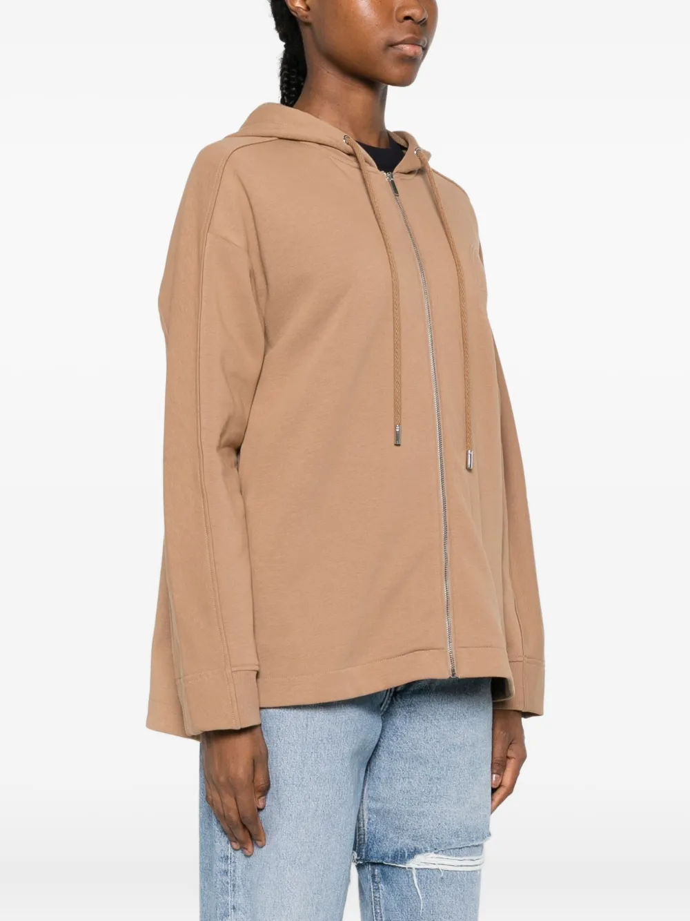 Max Mara Onore Zip-up Hoodie In Brown