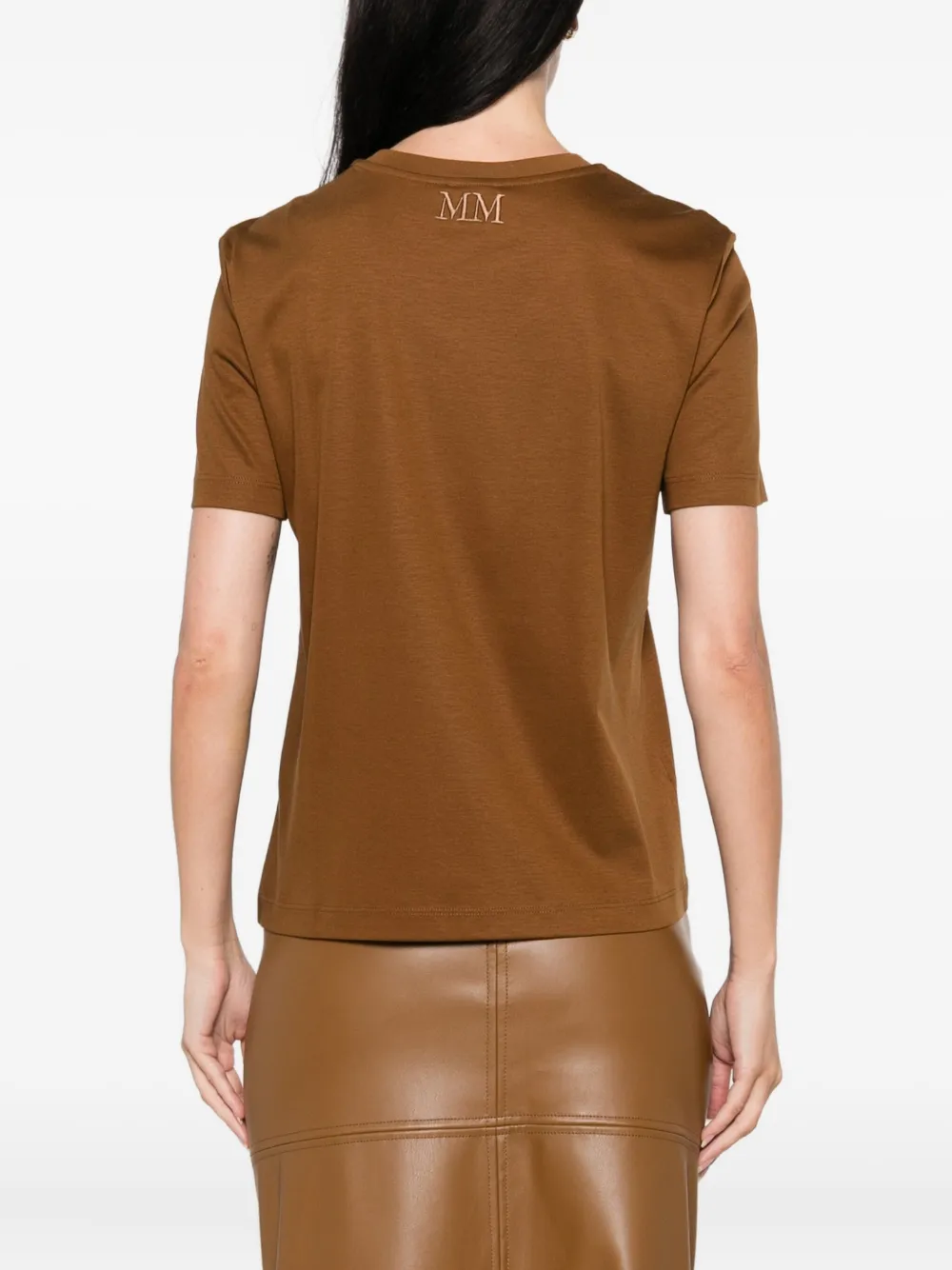 Max Mara Top met geborduurde bloemen Bruin
