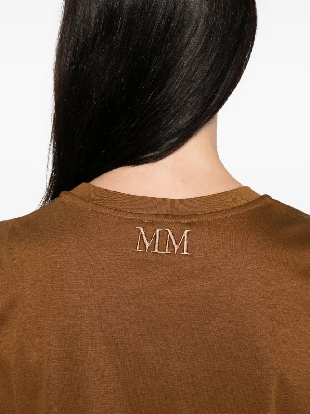 Max Mara Top met geborduurde bloemen Bruin
