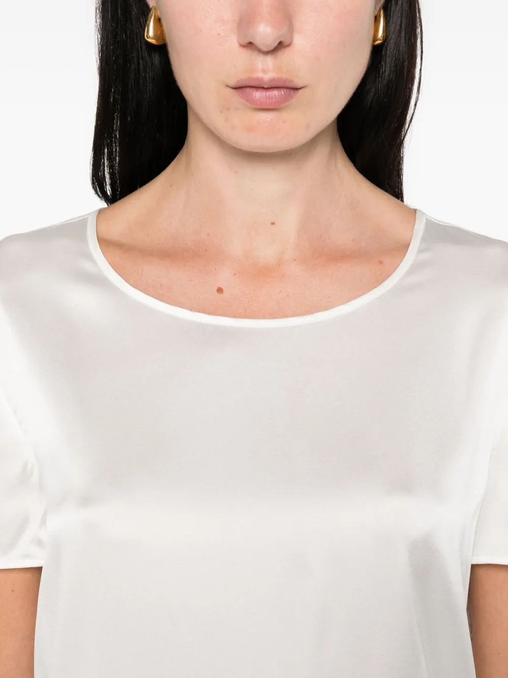 Max Mara Satijnen top met korte mouwen Wit