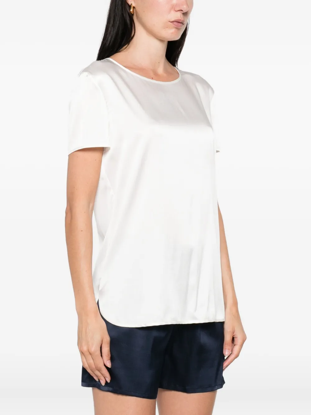 Max Mara Satijnen top met korte mouwen Wit