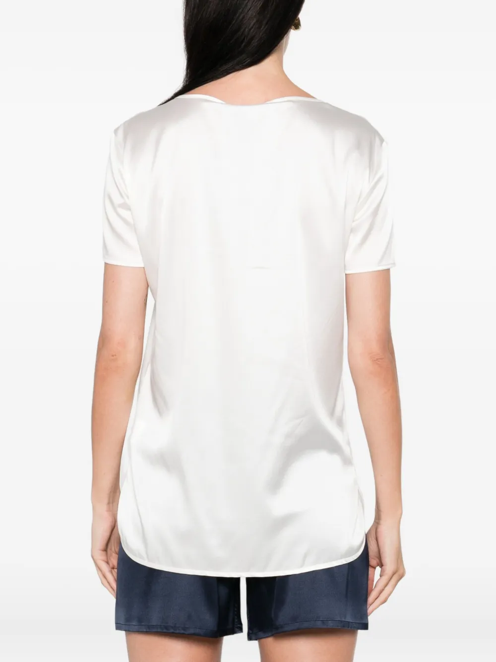 Max Mara Satijnen top met korte mouwen Wit