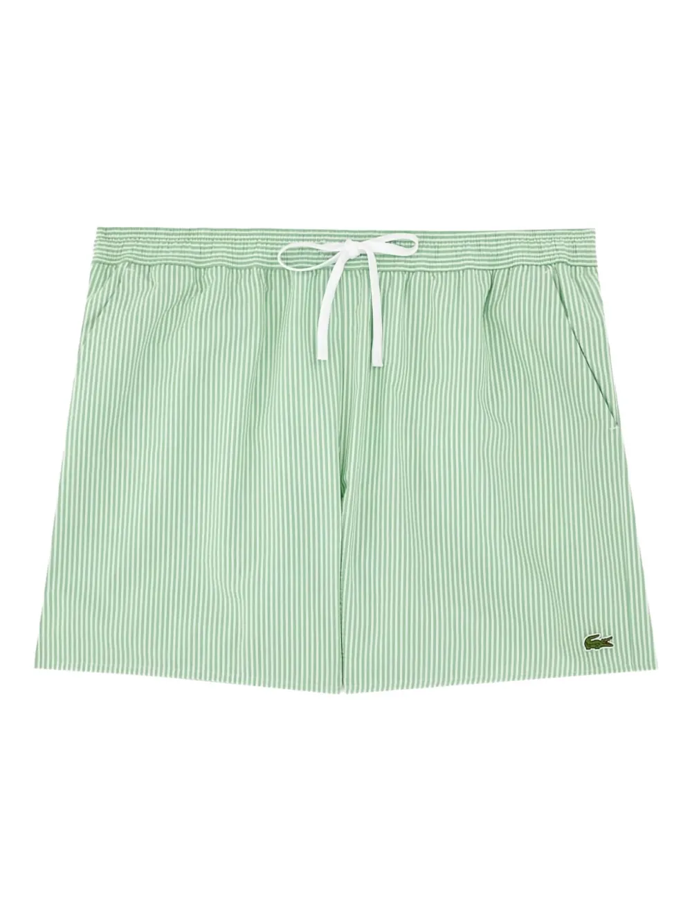Lacoste striped-pattern swim shorts Groen