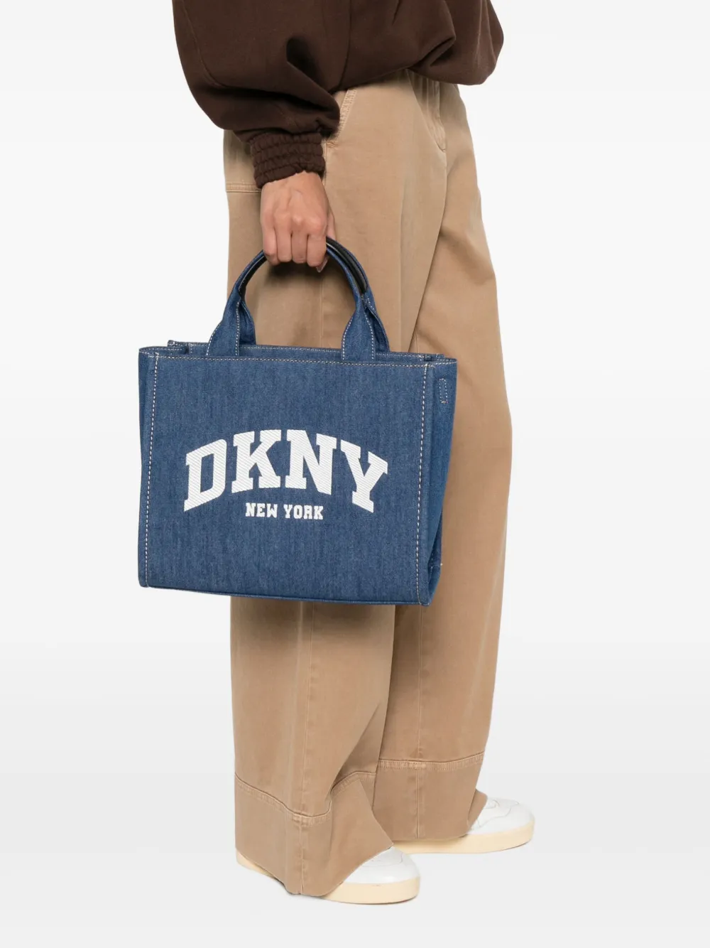 DKNY Hadlee medium denim shopper Blauw