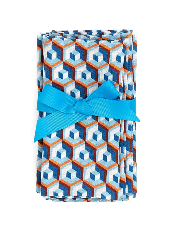 La DoubleJ Geometric Print Bow Accessory in Blue