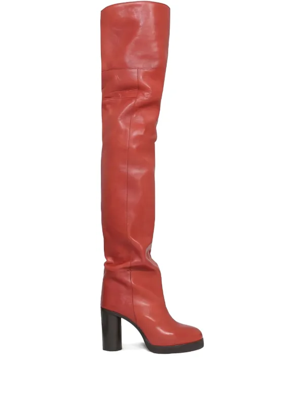 Isabel Marant Over-the-knee Heeled Boots in Red