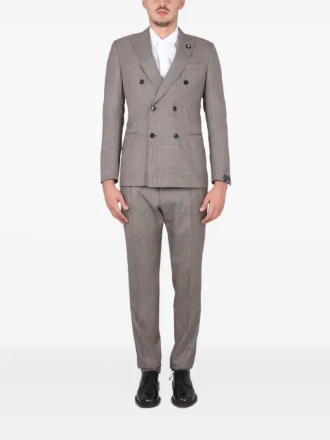 Lardini traje con motivo de cuadros y doble botonadura