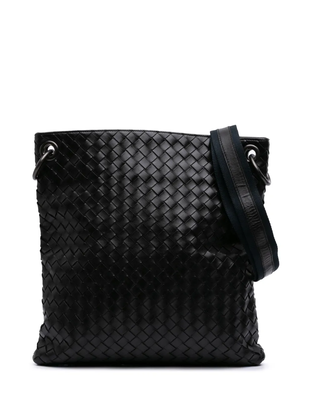 Bottega Veneta Pre-Owned 2007 イントレチャート レザーショルダーバッグ - ブラック Bottega Veneta Pre-Owned 2007 イントレチャート レザーショルダーバッグ - ブラック