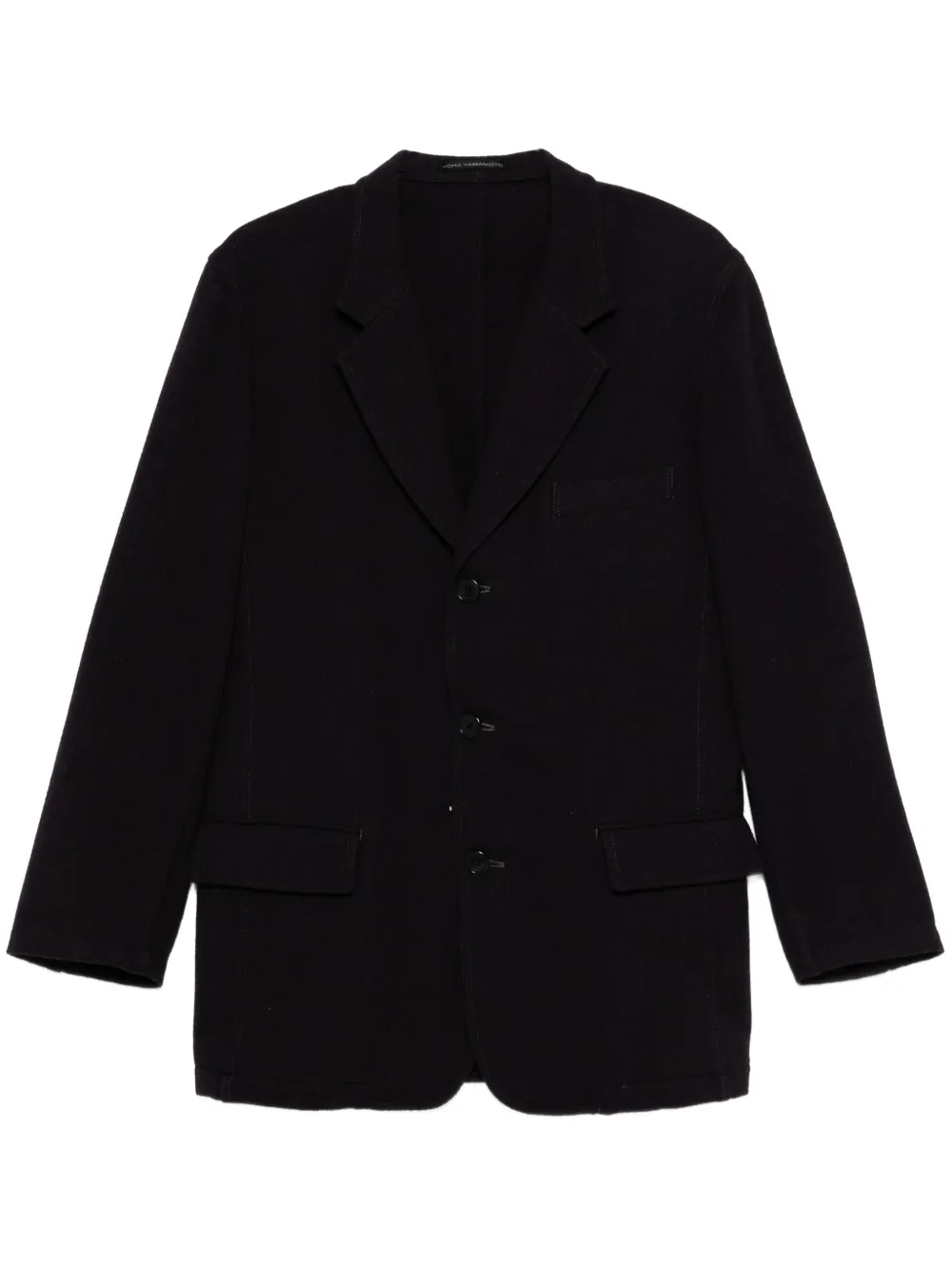 Pre-owned Yohji Yamamoto 1990s Buttoned Wool Jacket In Blue