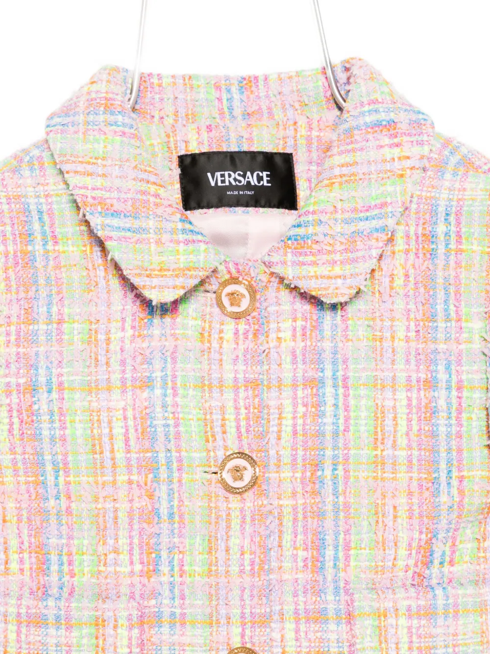 Versace Kids Tweed geruit jack Roze