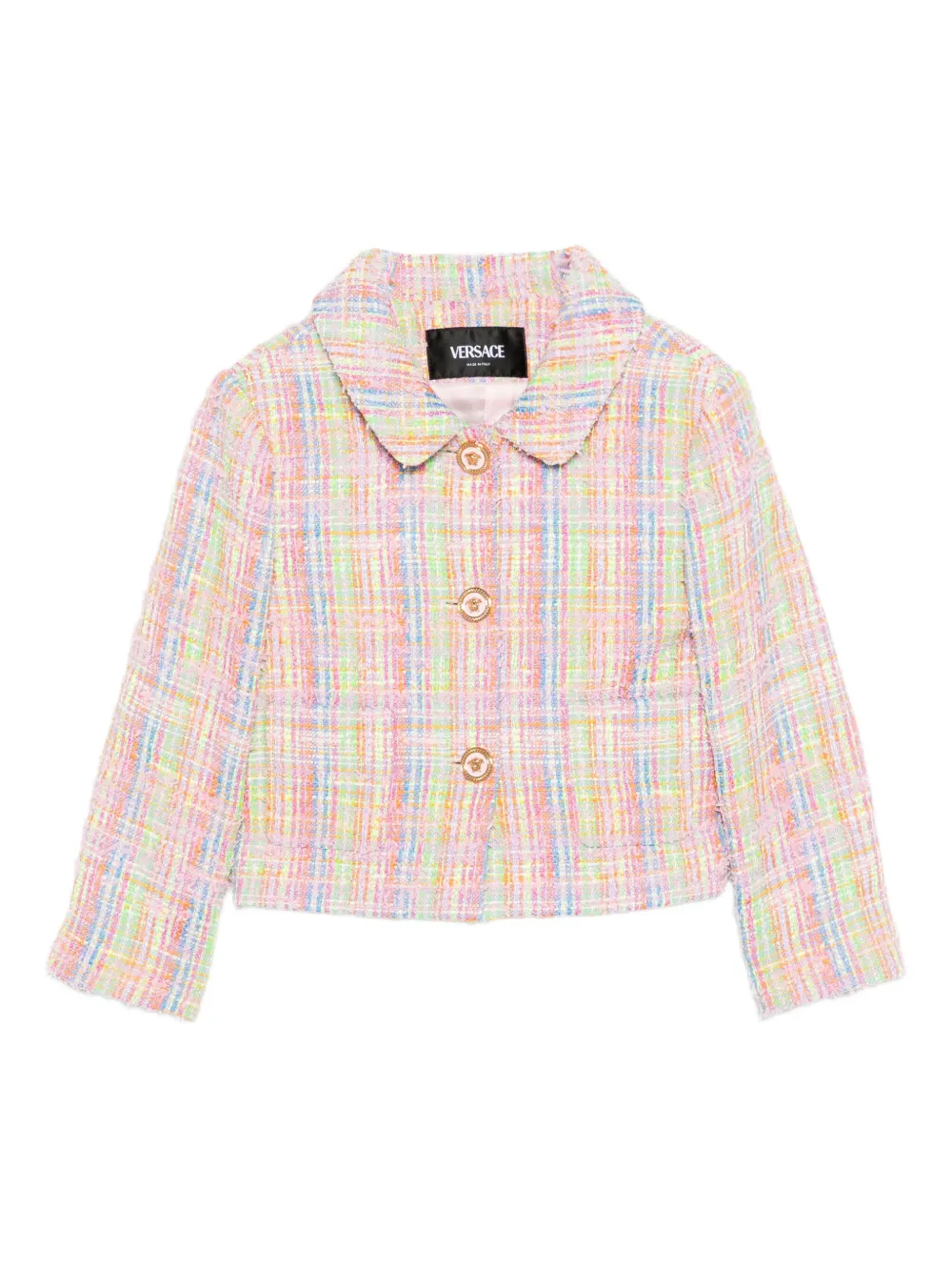Versace Kids Tweed geruit jack Roze