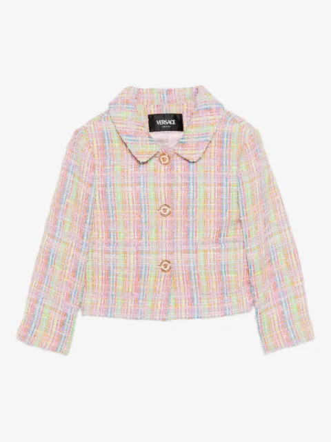 Versace Kids tweed check jacket