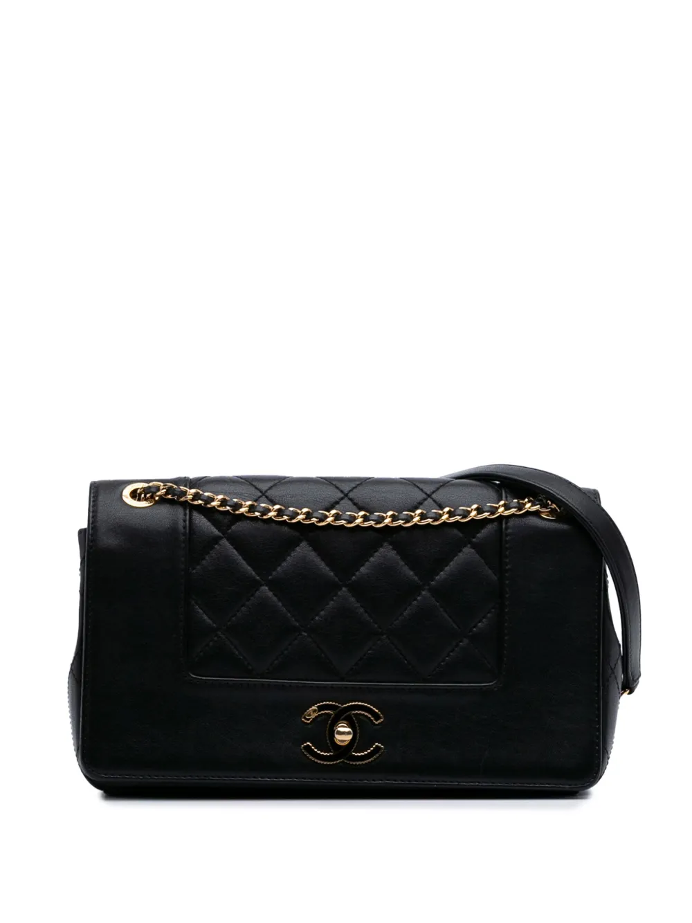 CHANEL Pre-Owned 2016-2017 スモール ラムスキン マドモアゼル フラップ ショルダーバッグ - ブラック CHANEL Pre-Owned 2016-2017 スモール ラムスキン マドモアゼル フラップ ショルダーバッグ - ブラック