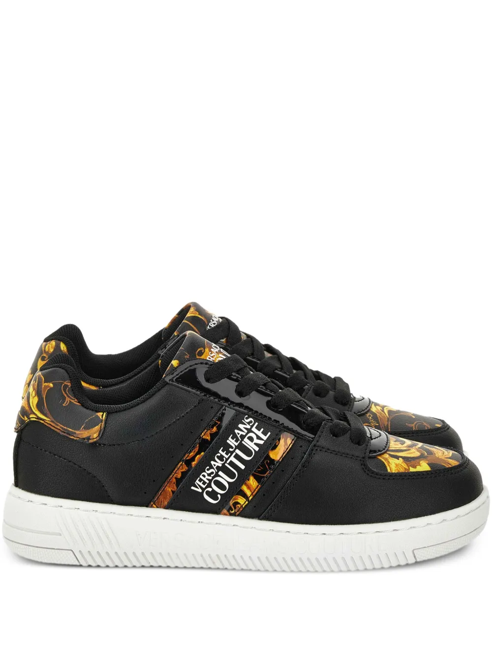 Versace Jeans Couture baroque-print trainers Black