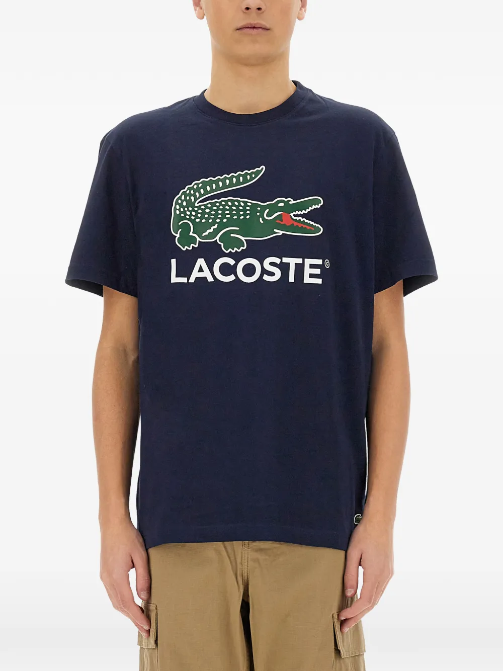 Lacoste logo-print T-shirt - Blu