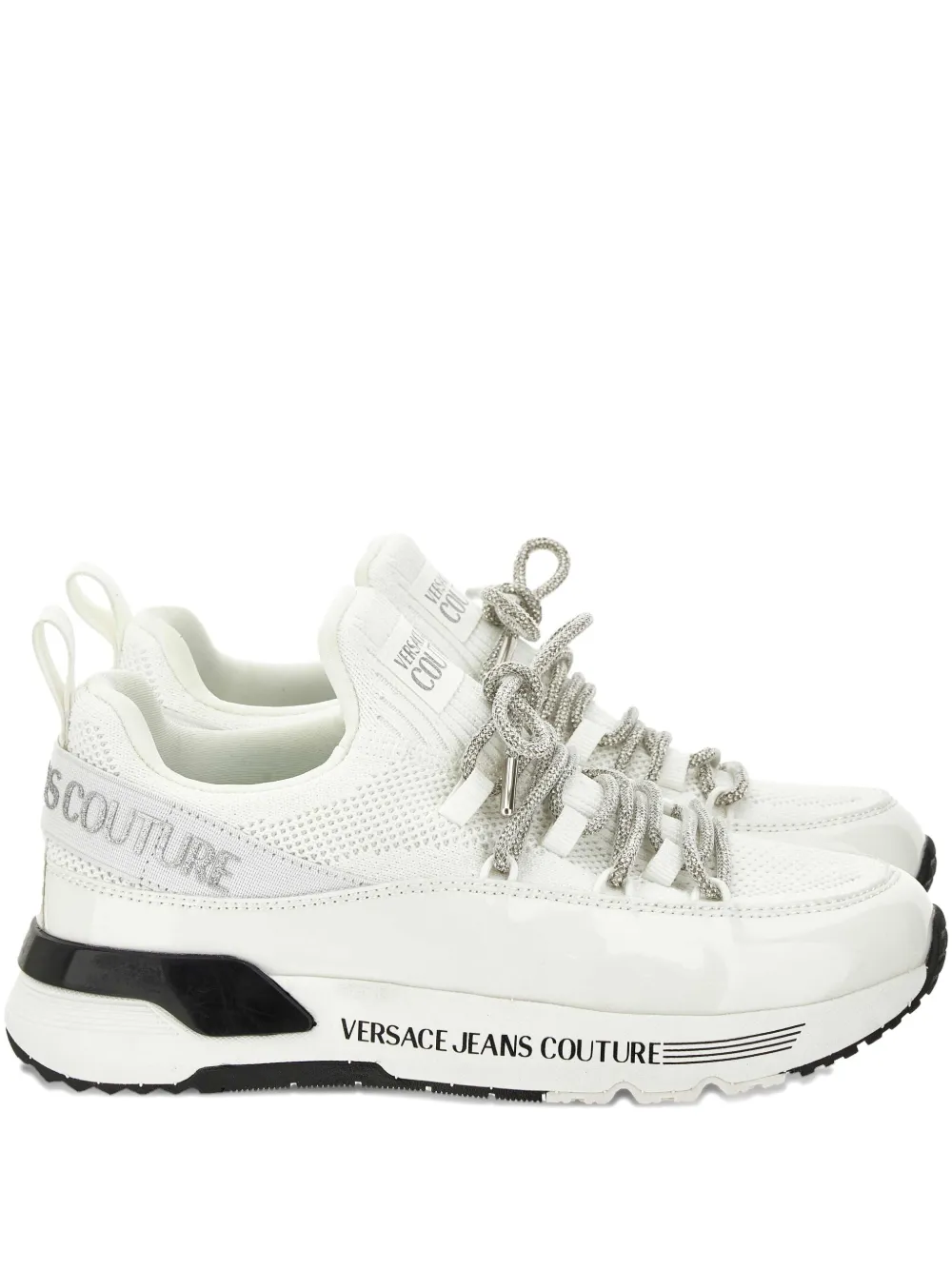 Versace Jeans Couture mesh-panel lace-up trainers White