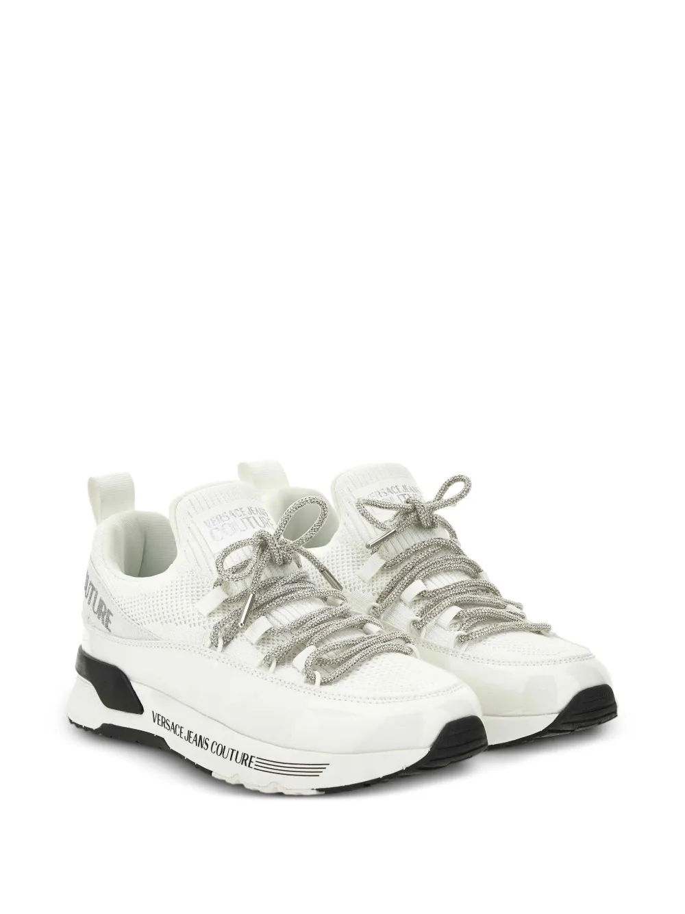 Versace Jeans Couture mesh-panel lace-up trainers White