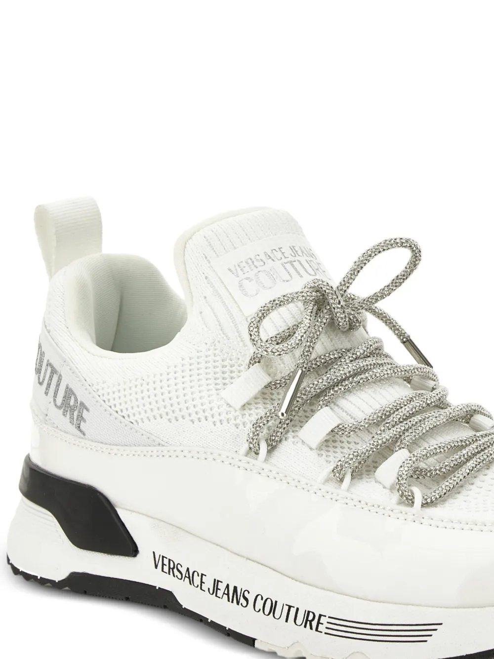 Versace Jeans Couture mesh-panel lace-up trainers White