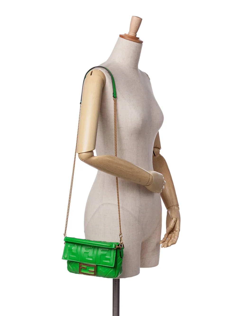 Fendi Pre-Owned 2010-2025 Mini Zucca Embossed Leather Baguette satchel | Pre-Owned | Image 2