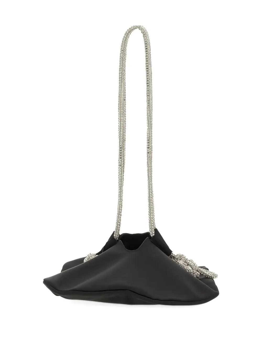 Kara Ufo crystal-embellished satin shoulder bag Zwart