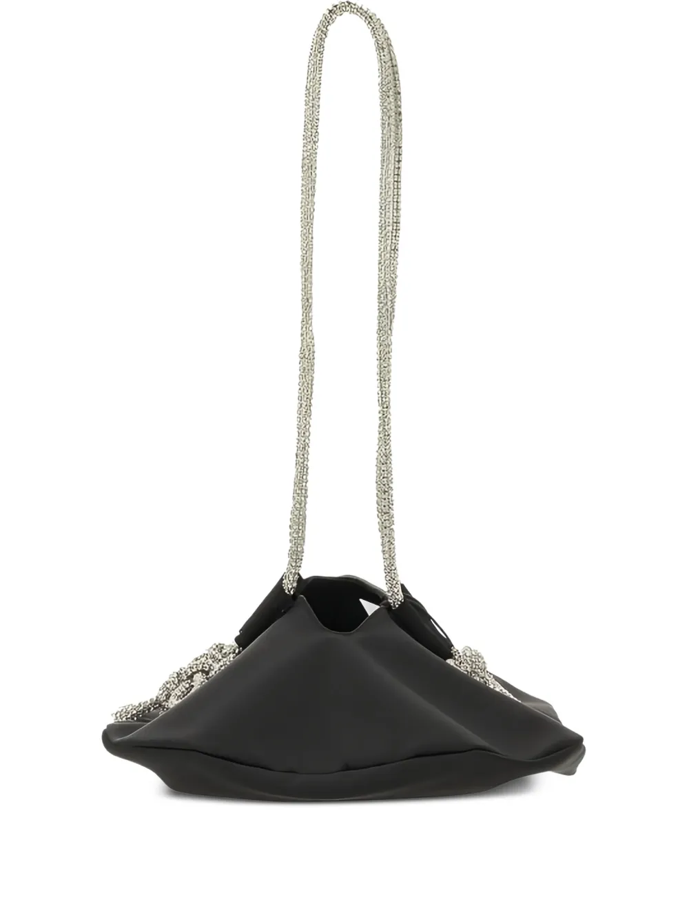 Kara Ufo crystal-embellished satin shoulder bag - ブラック Kara Ufo crystal-embellished satin shoulder bag - ブラック