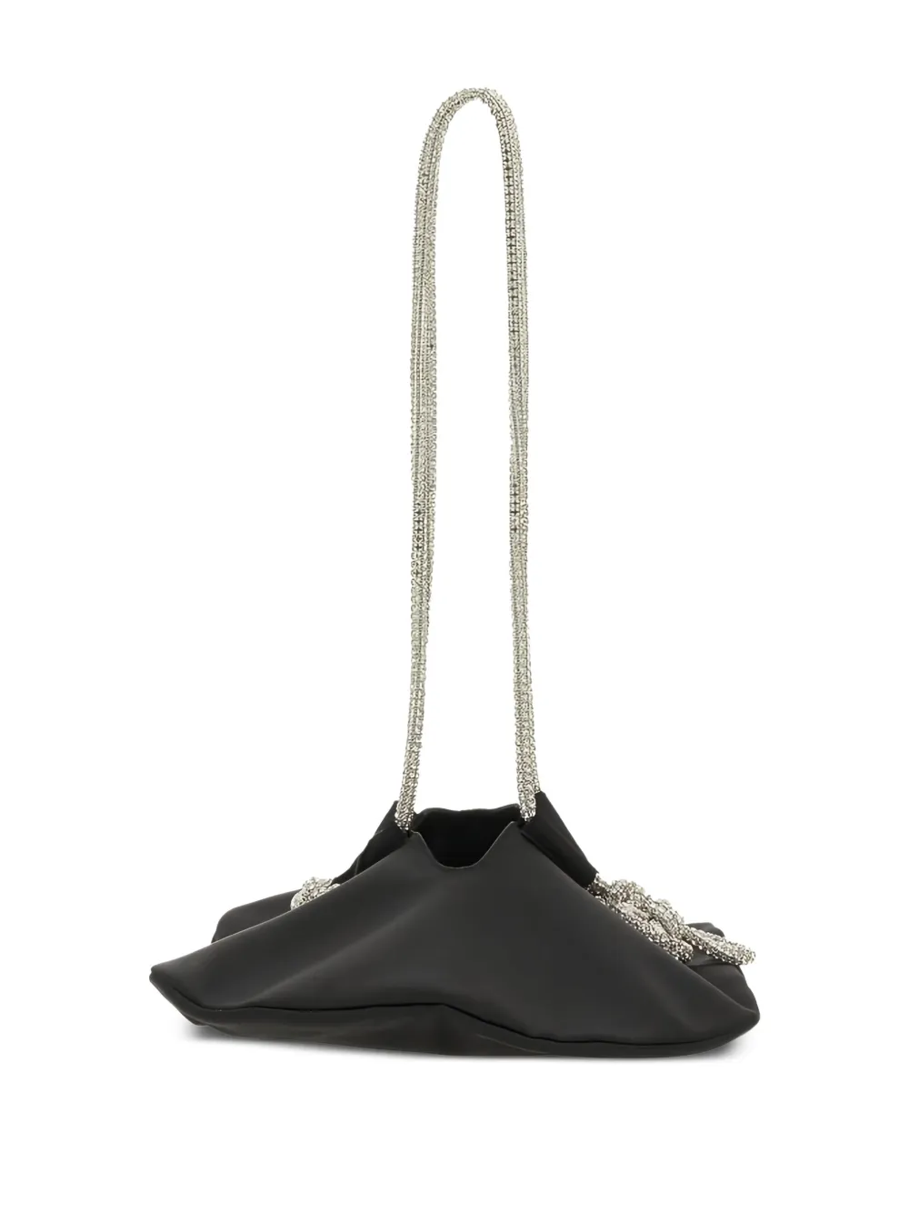 Kara Ufo crystal-embellished satin shoulder bag - Zwart