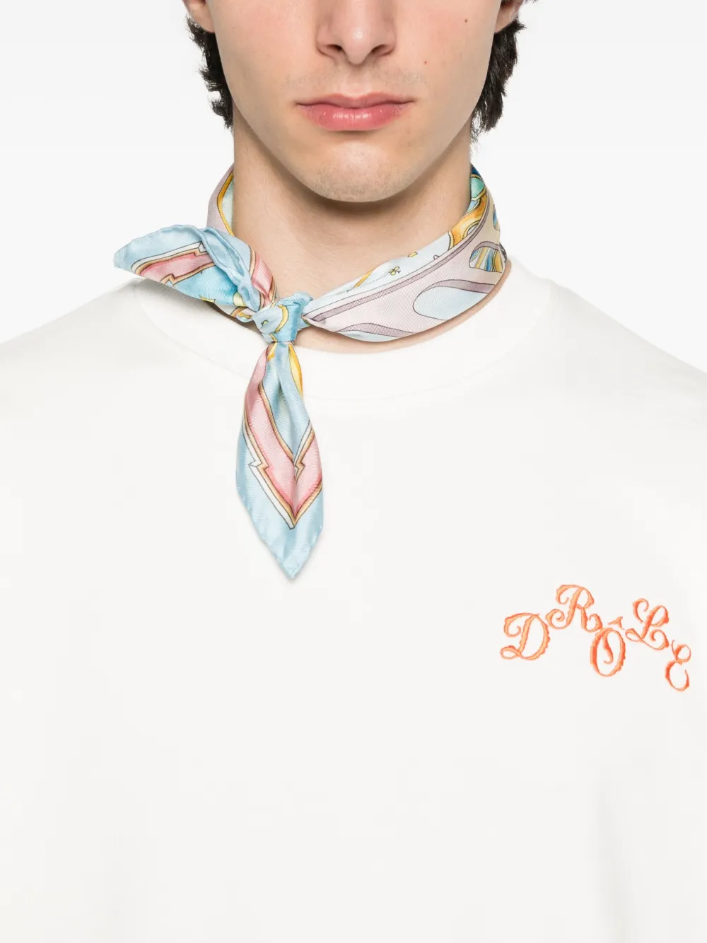 Drôle De Monsieur embroidered cotton sweatshirt Beige