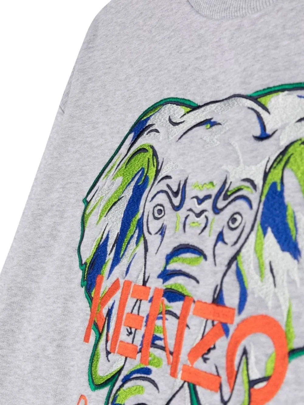 Kenzo Kids Sweater met olifantprint en vlakken Grijs