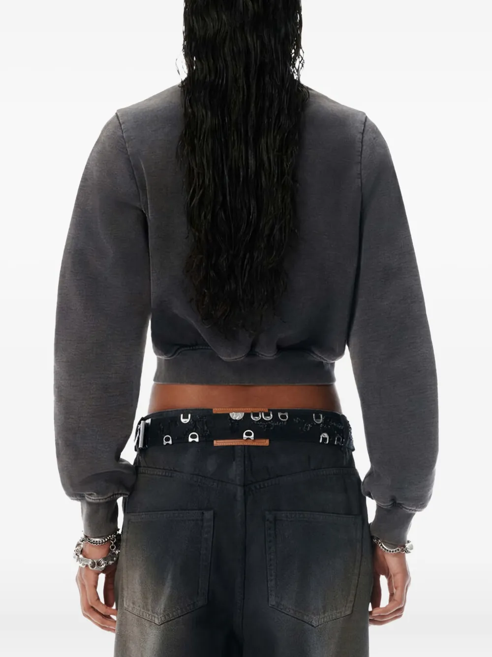 Alexander Wang Sweater met drukknopen en ronde hals Zwart