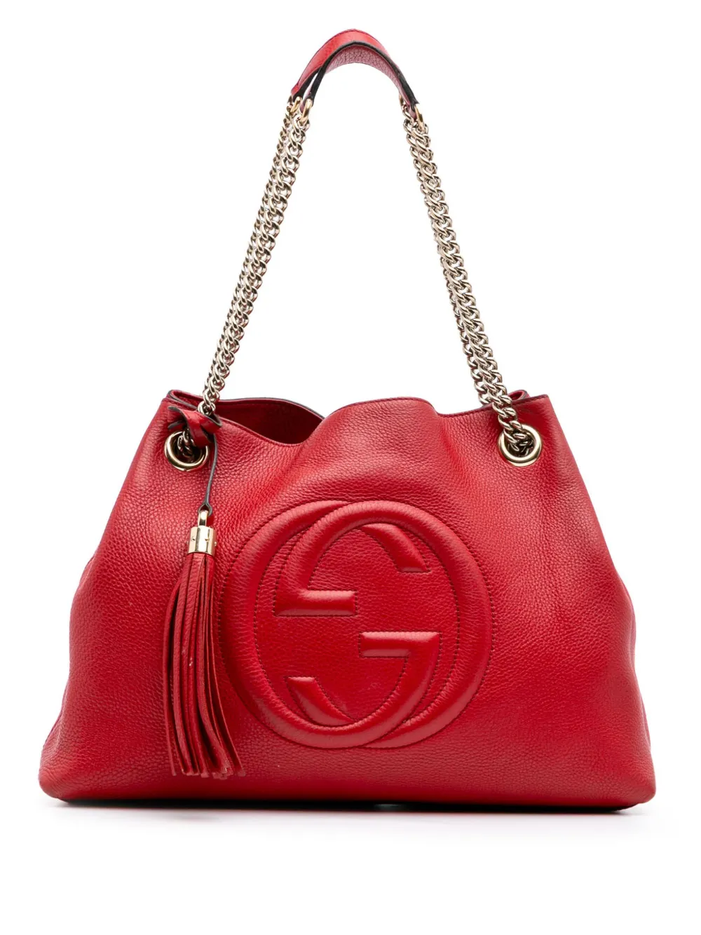 Gucci Pre-Owned 2016-2025 ミディアム レザー ソーホーチェーン トートバッグ - レッド Gucci Pre-Owned 2016-2025 ミディアム レザー ソーホーチェーン トートバッグ - レッド