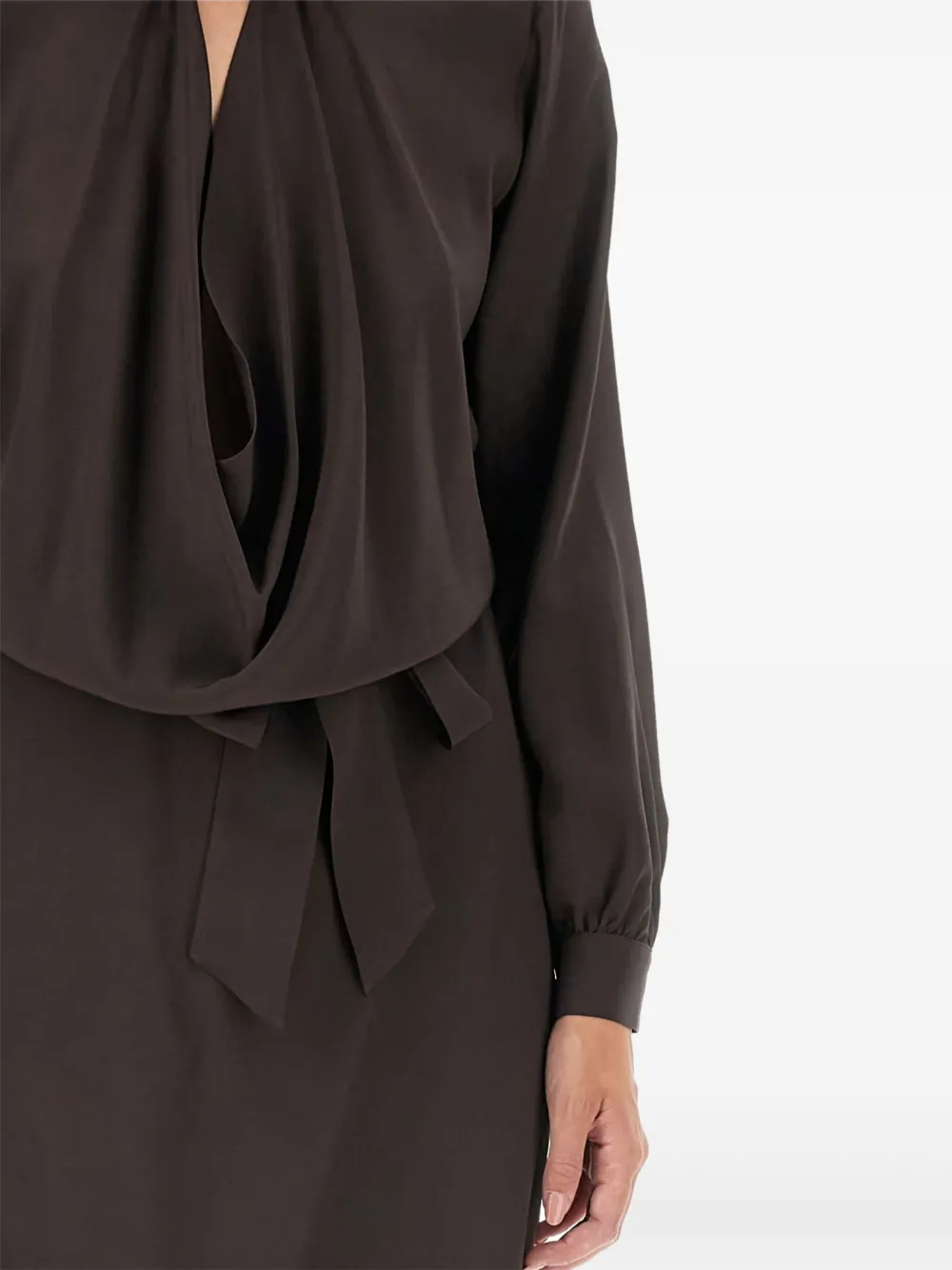 Kiton Silk Midi Dress In Brown