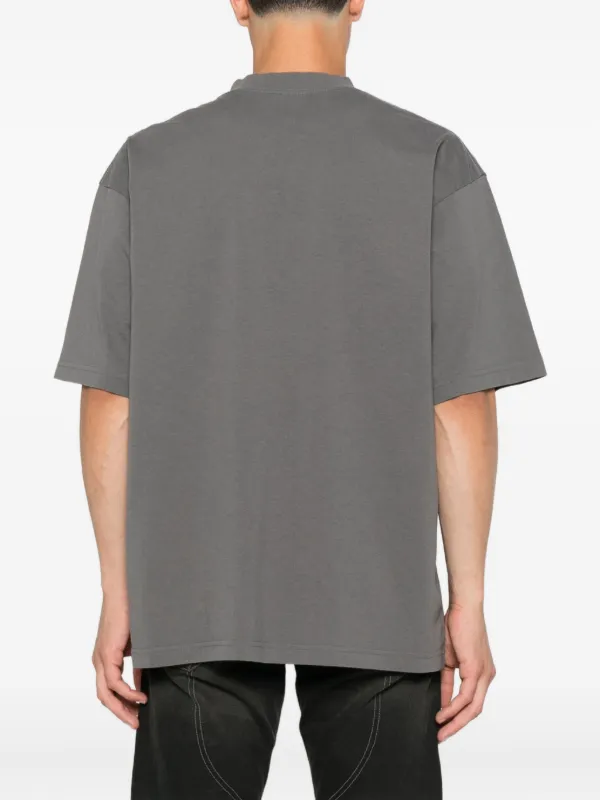 Balenciaga logo-embroidered Cotton T-shirt | Grey | FARFETCH GE Balenciaga logo-embroidered Cotton T-shirt | Grey | FARFETCH GE