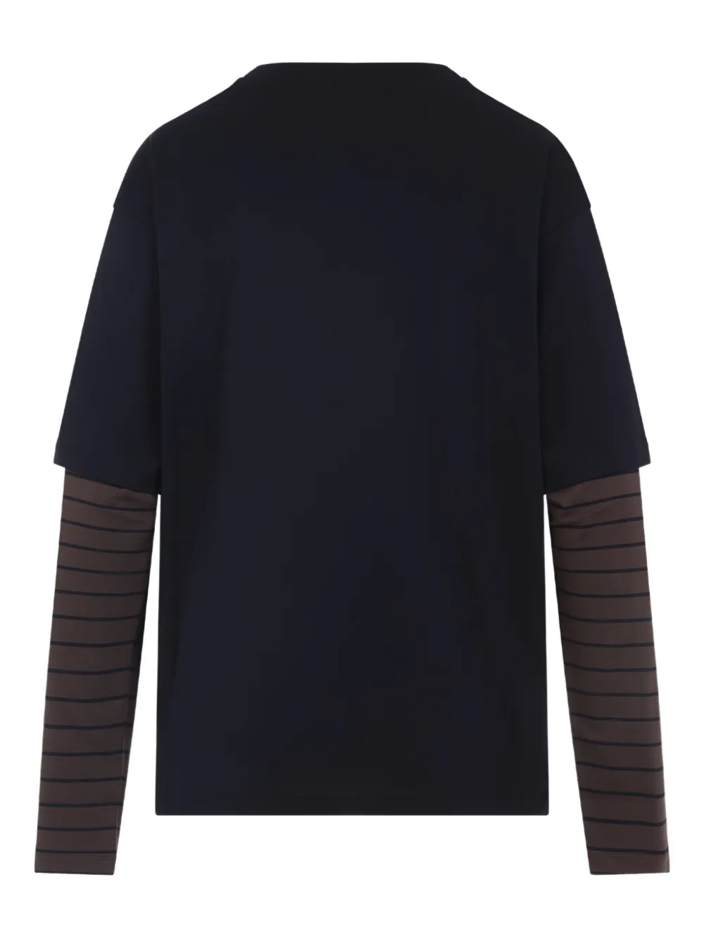 Miu Gelaagde top met gestreepte mouwen Blauw
