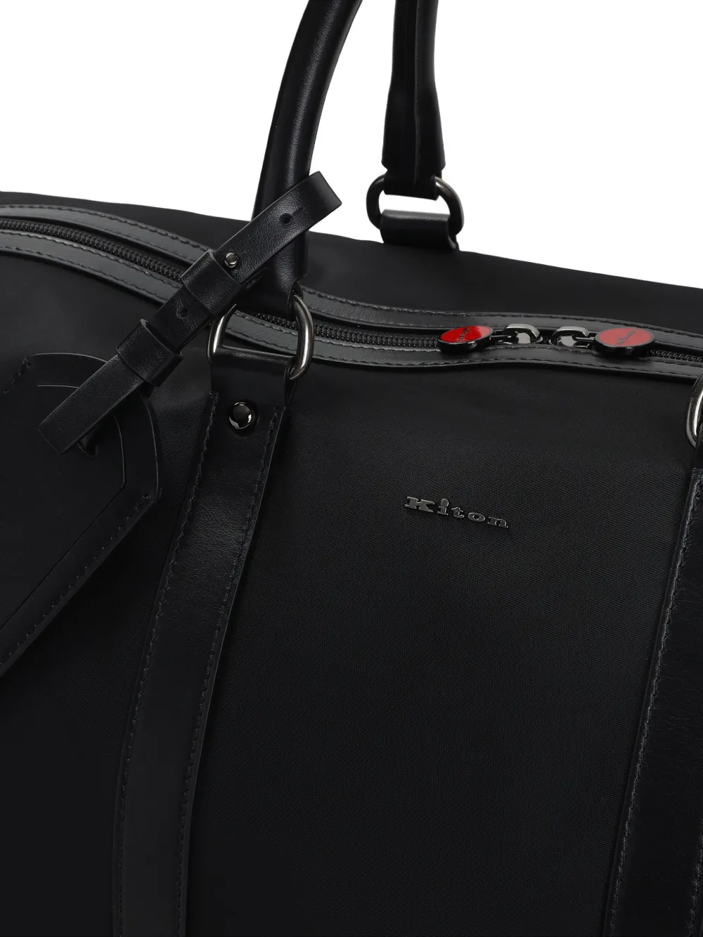Kiton Reistas met leren afwerking Zwart