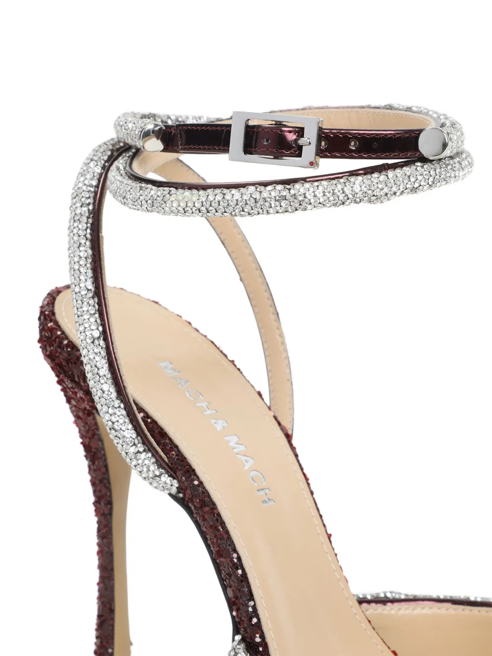 MACH & MACH 110mm Double Bow crystal-embellished pumps Red