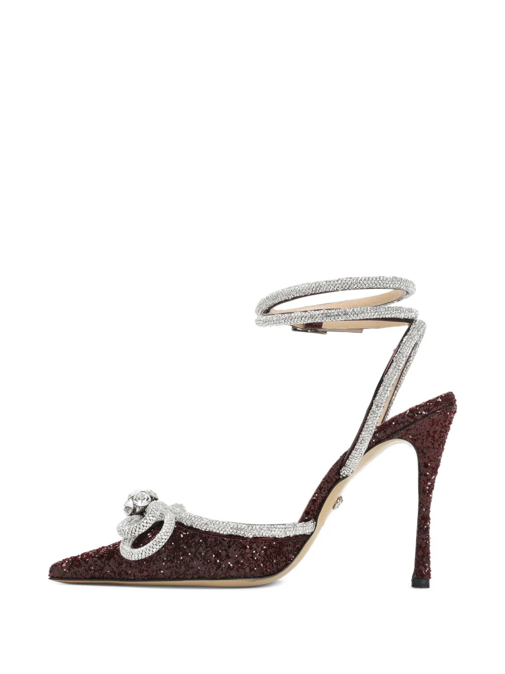 MACH & MACH 110mm Double Bow crystal-embellished pumps Red