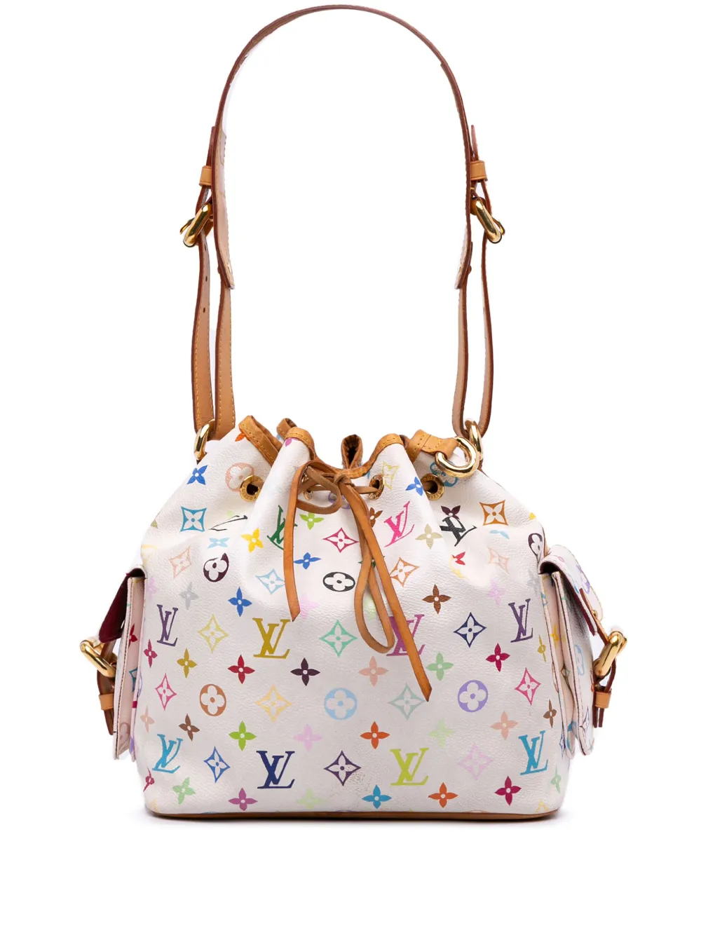 Louis Vuitton Pre-Owned 2007 モノグラム マルチカラー プチ ノエ バケットバッグ - ホワイト Louis Vuitton Pre-Owned 2007 モノグラム マルチカラー プチ ノエ バケットバッグ - ホワイト