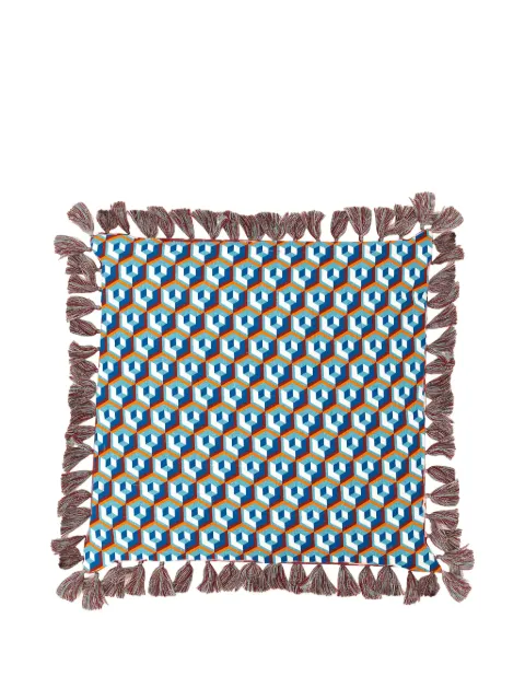 La DoubleJ tasselled geometric throw