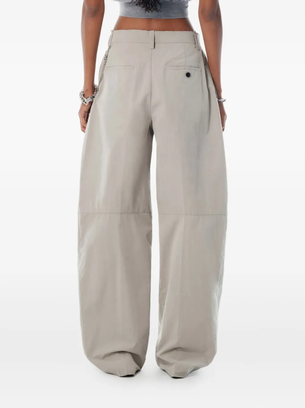 Alexander Wang Plooibroek met kettingdetail STONE