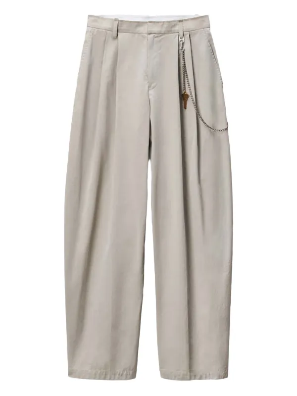 Alexander Wang Pleated Chain-detail Trousers in Neutrals
