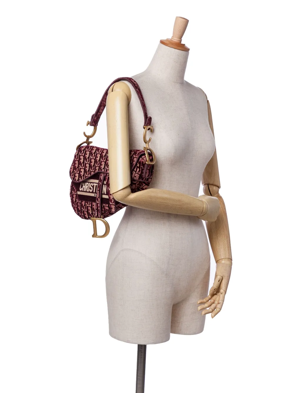 Christian Dior Pre-Owned 2020 Oblique Embroidered Velvet Saddle Bag shoulder bag | Pre-Owned | Image 2