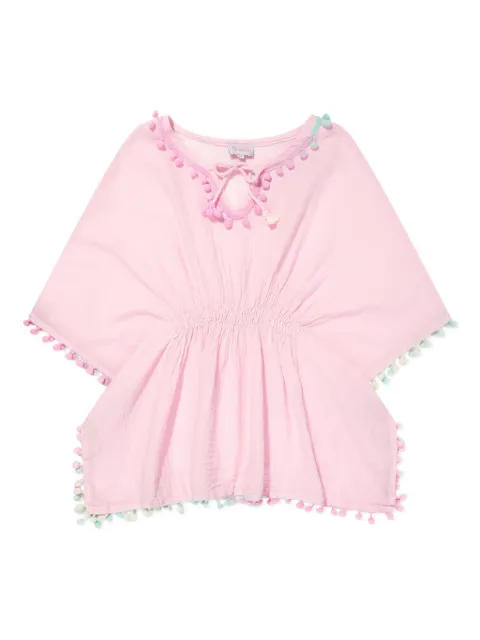 SELINIACTION KIDS Vestido com acabamento de pompom