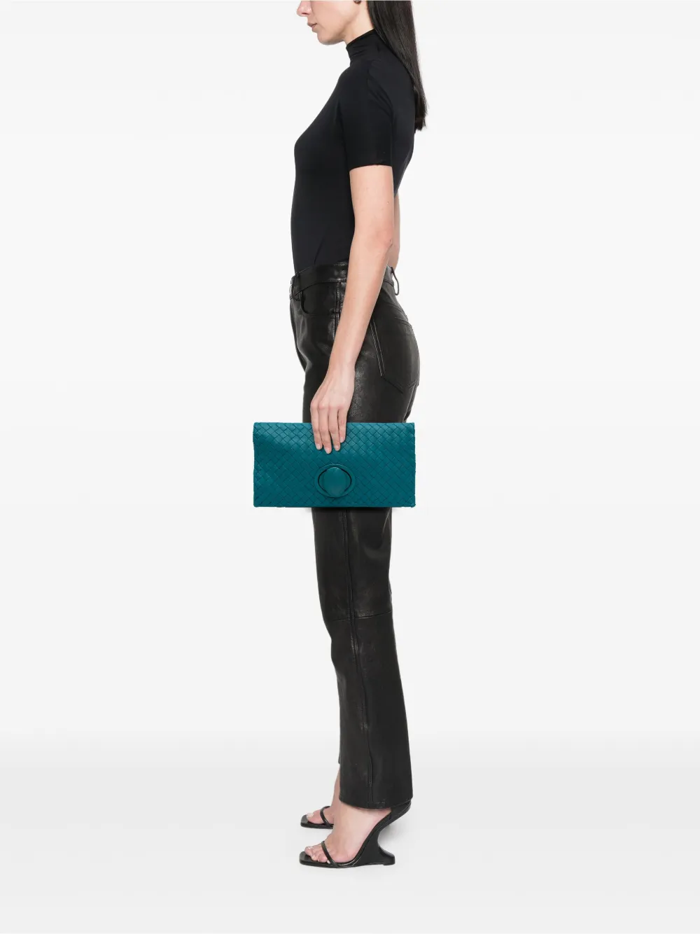 Bottega Veneta Pre-Owned 2012-2024 Nappa Intrecciato Turn Lock clutch bag | Pre-Owned | Image 2