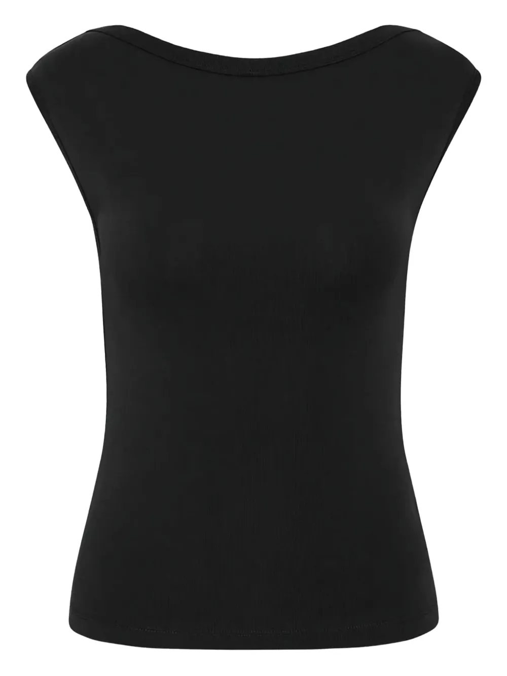 St. Agni boat-neck top Zwart