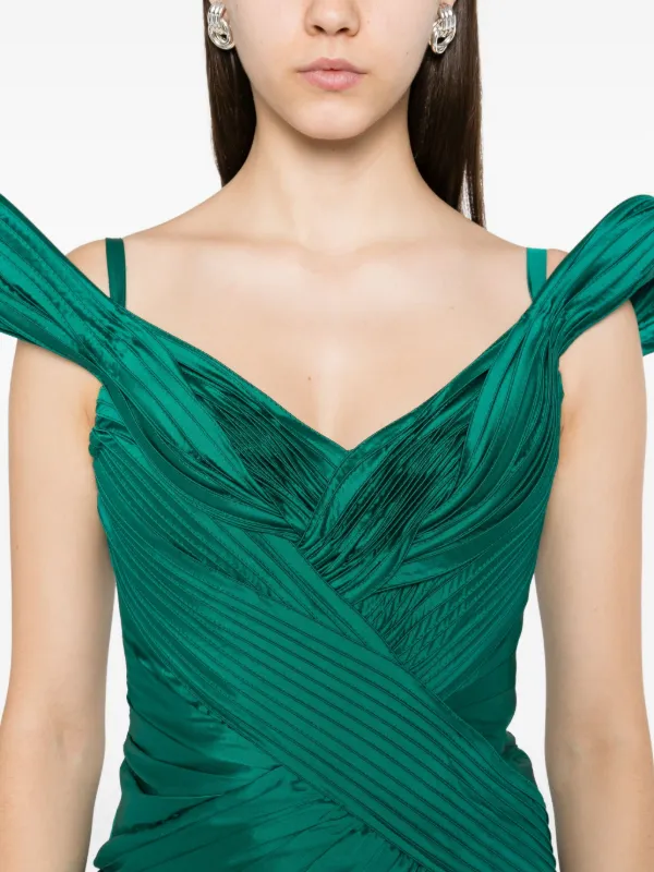 tarik ediz emerald green dress Tarik Ediz 98766 Mermaid Gown with One-Shoulder – Mydressline