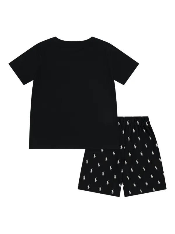 POLO RALPH LAUREN KIDS Polo Pony-print Pajamas | Black | FARFETCH
