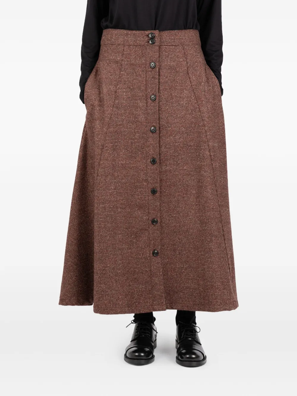 Société Anonyme Alex tweed midi skirt Bruin