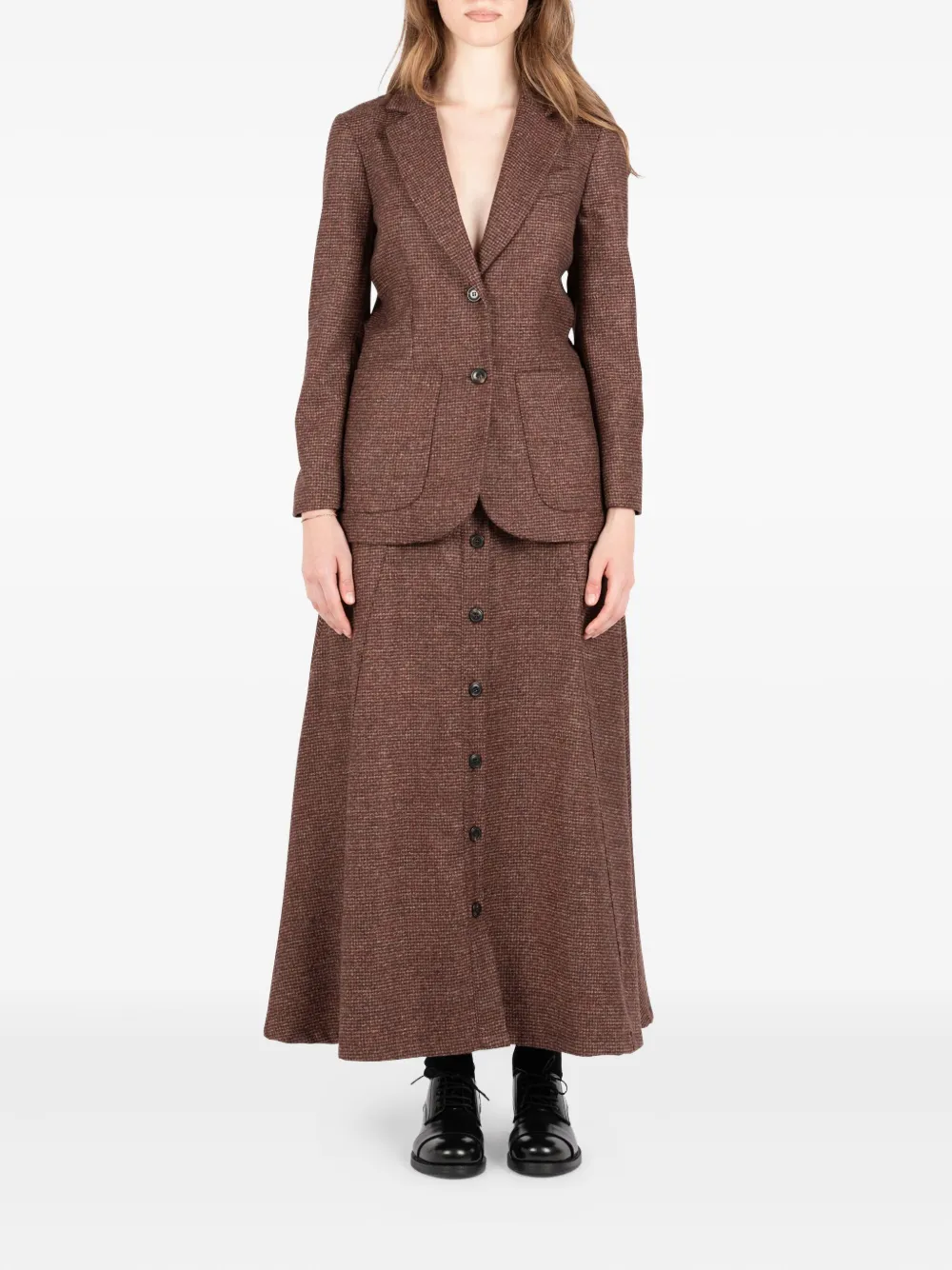 Société Anonyme Alex tweed midi skirt Bruin