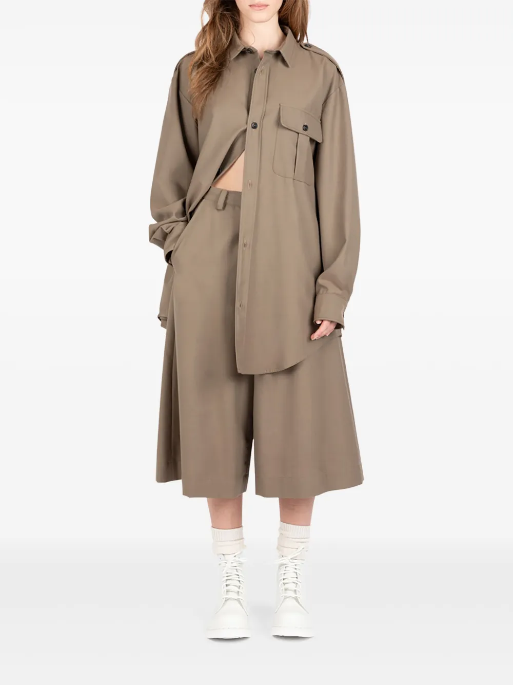 Société Anonyme belt-loops tailored shorts Beige