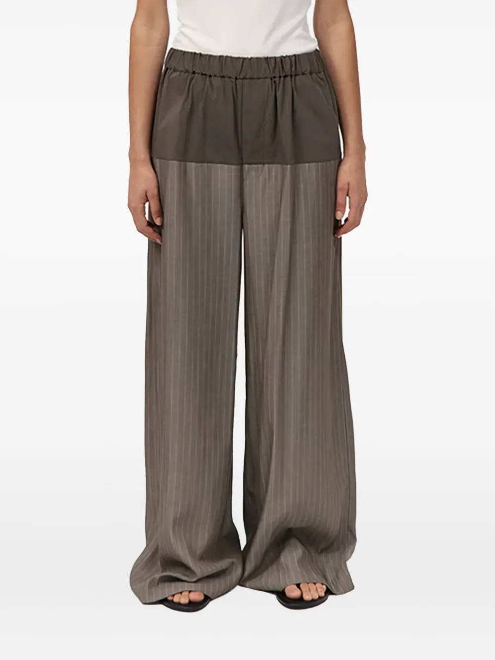 St. Agni striped-pattern trousers Groen